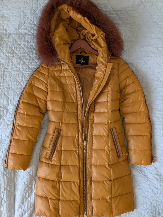 Athena Jackets & Blazers - Gray Quilted Faux-Fur Trim Hooded Coat